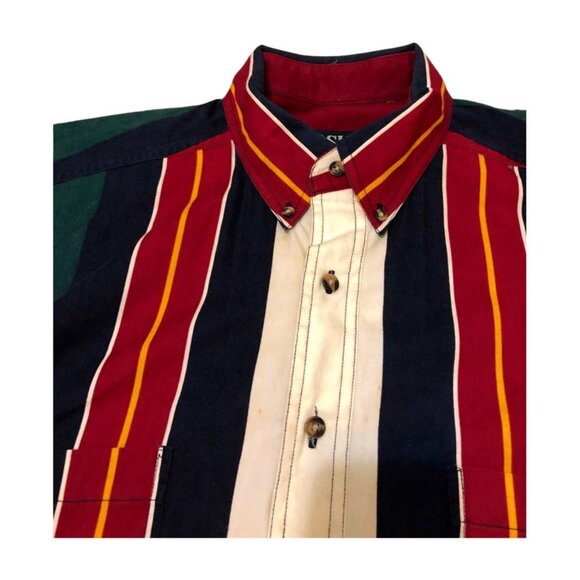 Basic Options Shirt Men's Size L Colorful Button Down Short Sleeve - Picture 2 of 7